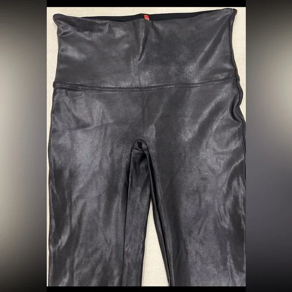 Spanx Faux Leather Leggings High Rise Black Size XL - Picture 3 of 6